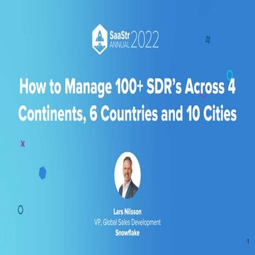 How to Manage 100+ SDRs Across 4 Continents in 6 Countries and 10 Cities | La...