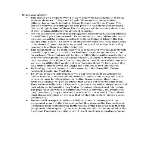Artifact lesson plan gr. 1a | PDF