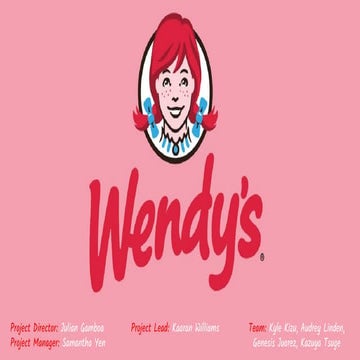 Wendy's - Social Media Strategies (Digital Marketing Today: F17)