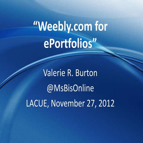 Weebly ePortfolio for LACUE