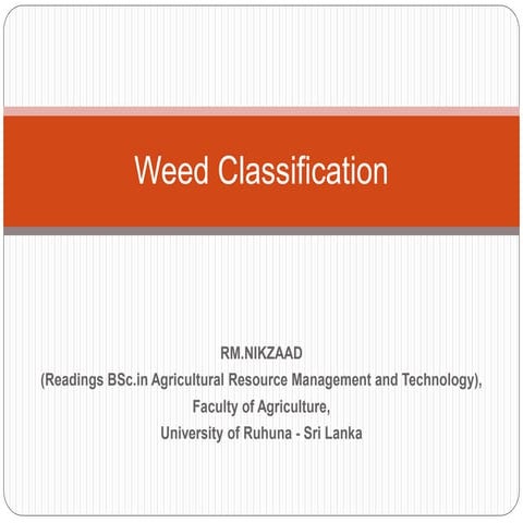 Weed classification - Sri Lanka Weeds