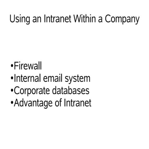 Using an Intranet Within a Company
