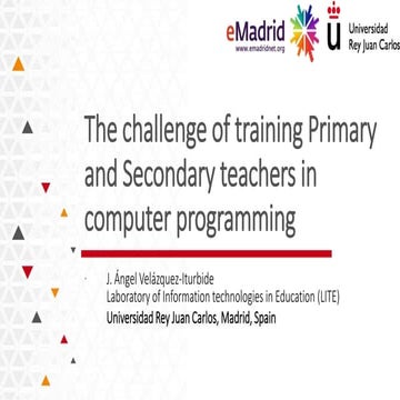 WEEF/GEDC_The challenge of training Primary and Secondary teachers in compute...
