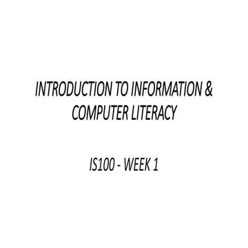 IS100 Week 1