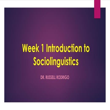 Week 1-introduction-to-the-lin321-sociolinguistics