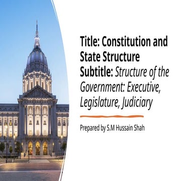 Branches of government / Structure of Government in Pakistan | PDF