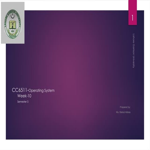 Week-10 Classical Problems of Synchronization, Semaphores, Monitors, Conditio...