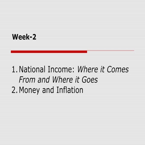 Week 2a nat income, money & inflation