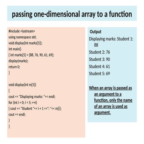 passing arguments to arrays is very useful concept | PPTX