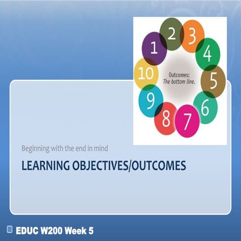 Week 5 learning objectives | PPT
