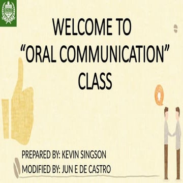 WEEK 4 LESSON 3 - ORAL COMMUNICAITON - ED