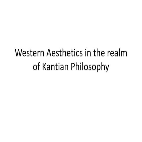 AESTETA: Western Aesthetics in the Realm of Kantian Philosophy