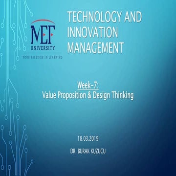 Week-7: Value Proposition & Design Thinking