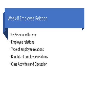 Employee Relation/Type of employee relations(ER)