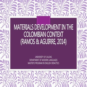 Materials development in the Colombian context