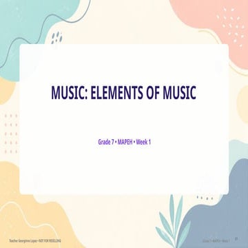 Grade 7 MAPEH Term 1 Week 1: Contemporary Music, Arts, Games, and ...