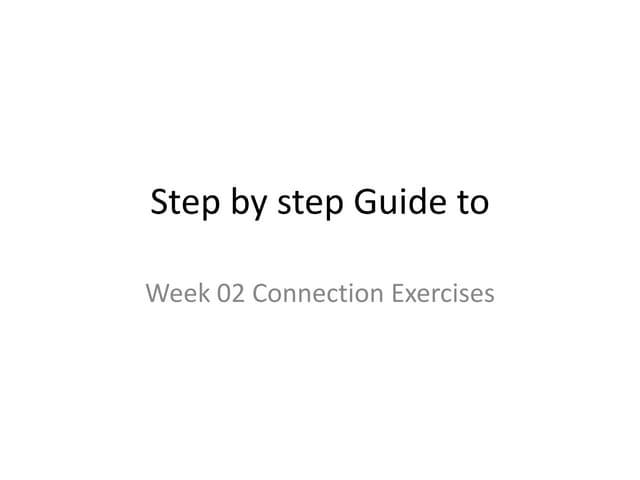 Connections Exercises Guide