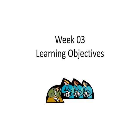Week 03 learning objectives