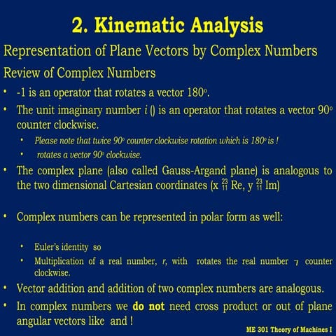 Kinematic analysis of mechanisms analytical methods | PPTX
