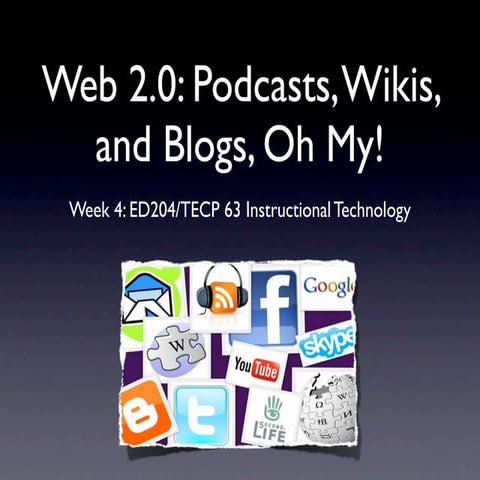 Week 04 Overview: Blogs, Podcasts, and Wikis - Oh My!