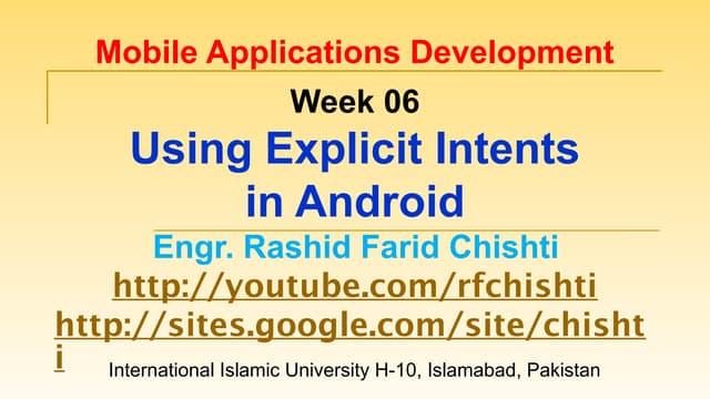 Week 06 - Using Explicit Intents in Android.pptx