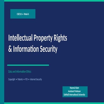Comprehensive Overview of Intellectual Property Rights and Internet ...