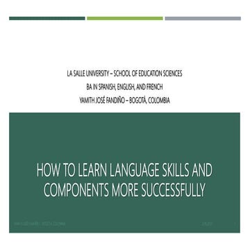 How to learn language skills and components successfully