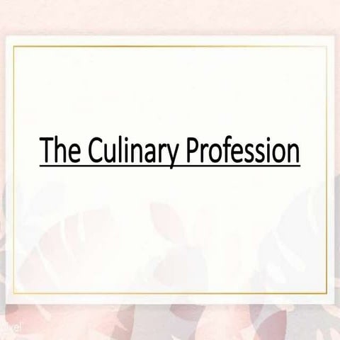 INTRODUCTION TO CULINARY | PPT