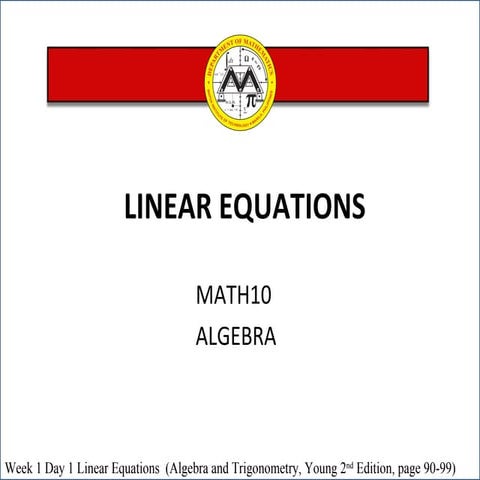 Week 1  2 linear equations (2)