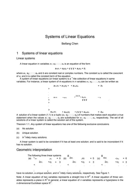 System Of Linear Equations | PPT