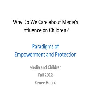Week 1, Mass Media and Children