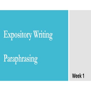 Week 1 - EW - Paraphase.pptx with advanced concepts of writing
