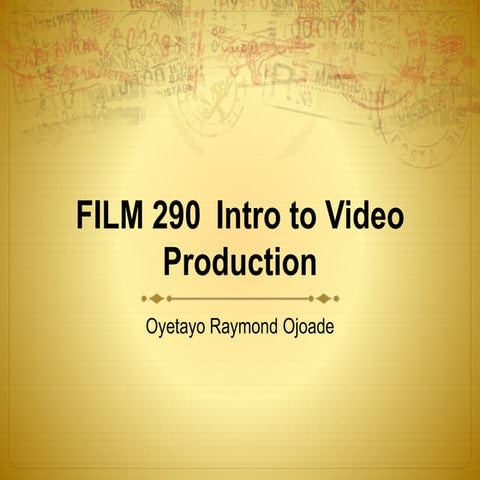 Intro to Video Production