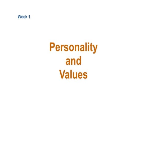 Week1-Personalityand Traits one conceptppt