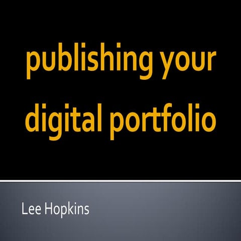 Publishing A Digital Portfolio