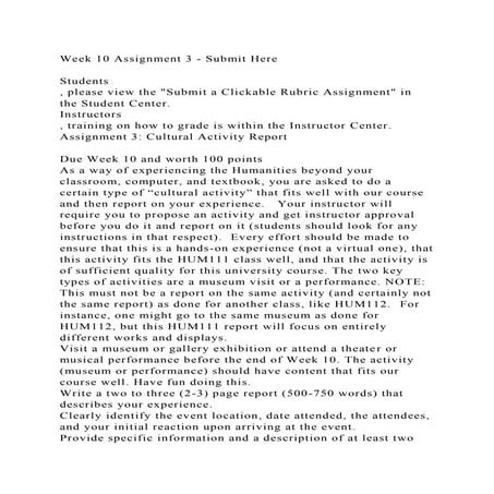 Week 10 Assignment 3 - Submit HereStudents, please view the S.docx