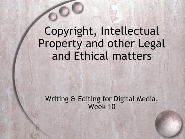 Week 10 Legal Ethical Considerations