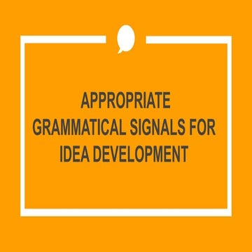 Grammatical Signals Week 1 Grade 8 4th Quarter