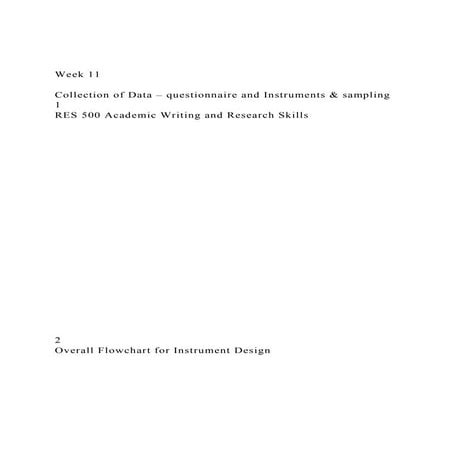 Week 11Collection of Data – questionnaire and Instruments & .docx