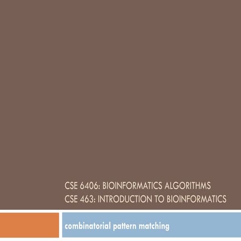Week_11_CombinatorialPatternMatching of bioinfo