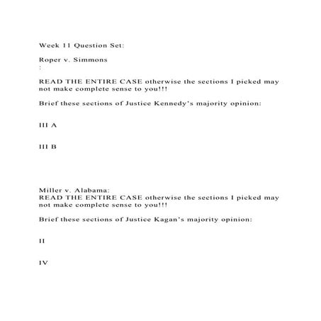 Week 11 Question SetRoper v. SimmonsREAD THE ENTIRE CA.docx