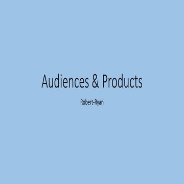 Week 12  pro-forma audiences &amp; products