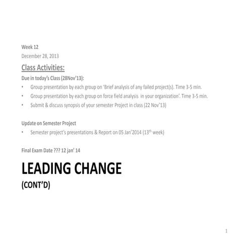 Strategic Delivery of Change Management 