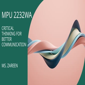 Critical thinking for better communication