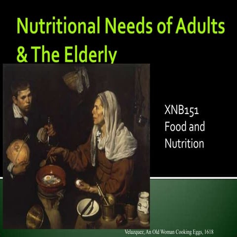 XNB151 Week 12 Adults & the elderly