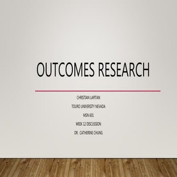Outcomes research | PPTX