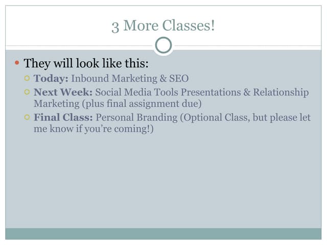 Week 13:Inbound Marketing & SEO
