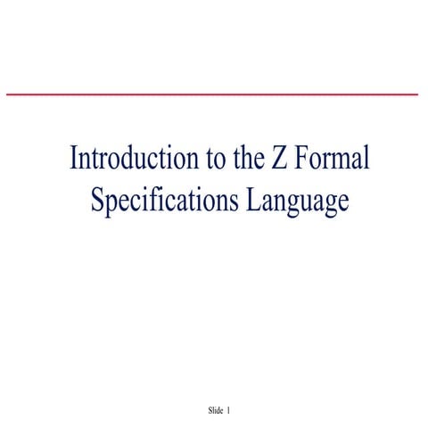 Formal Specification in Software Engineering SE9 | PPT