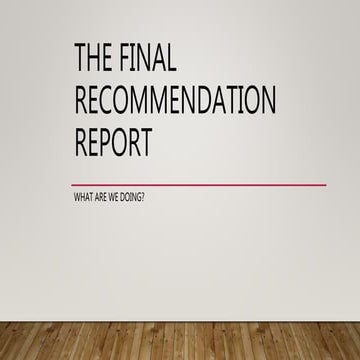 Recommendation Report