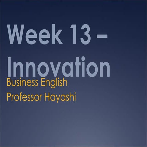 Week13 innovation